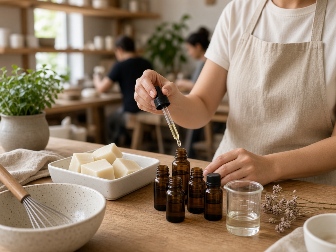 Scent blending at Terraport Soap Atelier